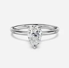 Solitaire 950 Platinum With Lab-Grown 0.75CT Pear Cut Diamond Engagement Ring