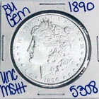 1890 BU UNCIRCULATED MORGAN SILVER DOLLAR AUTHENTIC U.S. MINT FREE SHIPPING 5308