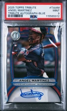 Angel Martinez PSA 9 Auto 2025 TOPPS TRIBUTE BLUE ROOKIE RC Guardians #d /150 