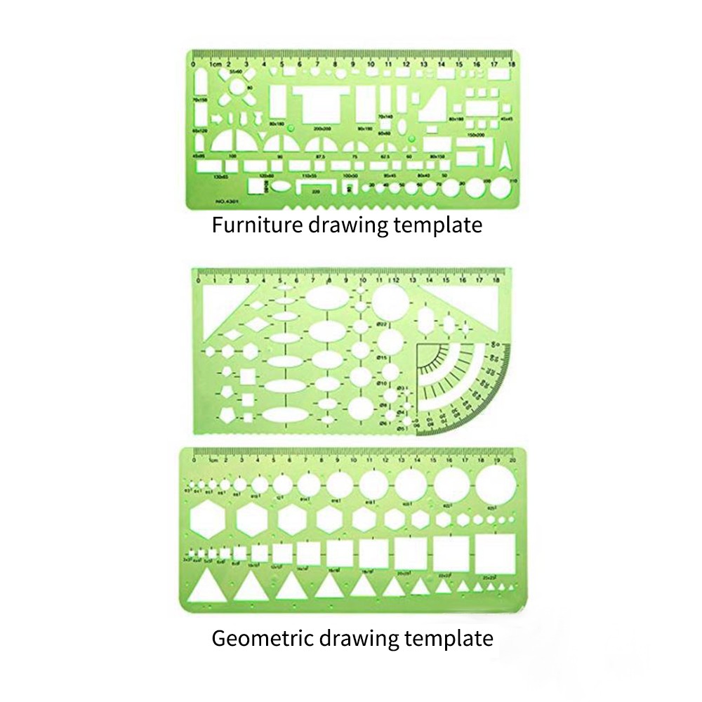 6 Pieces Drawing Templates Building Formwork Geometric Design Office Furniture