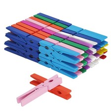 KTOJOY Colored Wooden Clothes Pins, Rainbow Colors 50 Pack, 2.9 Inch, 5 PCS P...