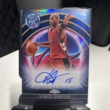 2024-25 Topps Chrome Vince Carter Auto 1/10 SSP On Card Raptors HOF