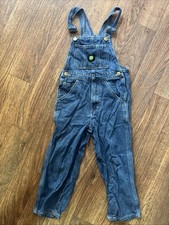 John Deere Kids Denim Overalls Size 6 Blue Jean Bibs Tractor Logo Vintage Style