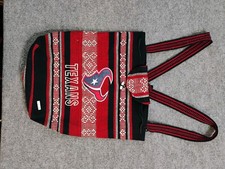 Houston Texans Woven Backpack Red Black NFL Drawstring Boho Style Bag