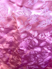 Rose Mauve brocade with gold color Jacquard fabric Satin Floral By the Yard 46"w