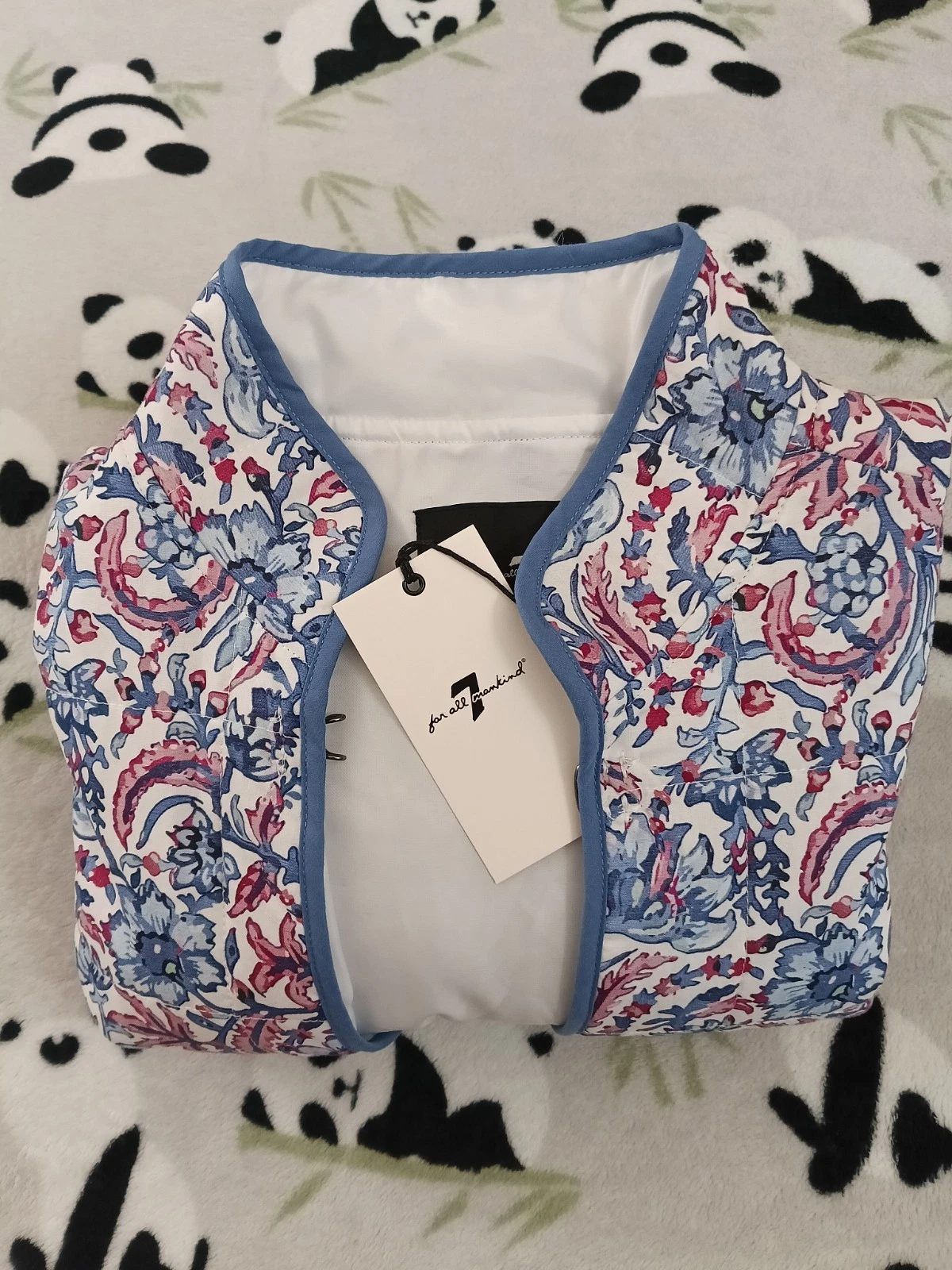 VETEMENTS Giacca trapuntata 7 For All Mankind donna XS stampa floreale con tasche extra small