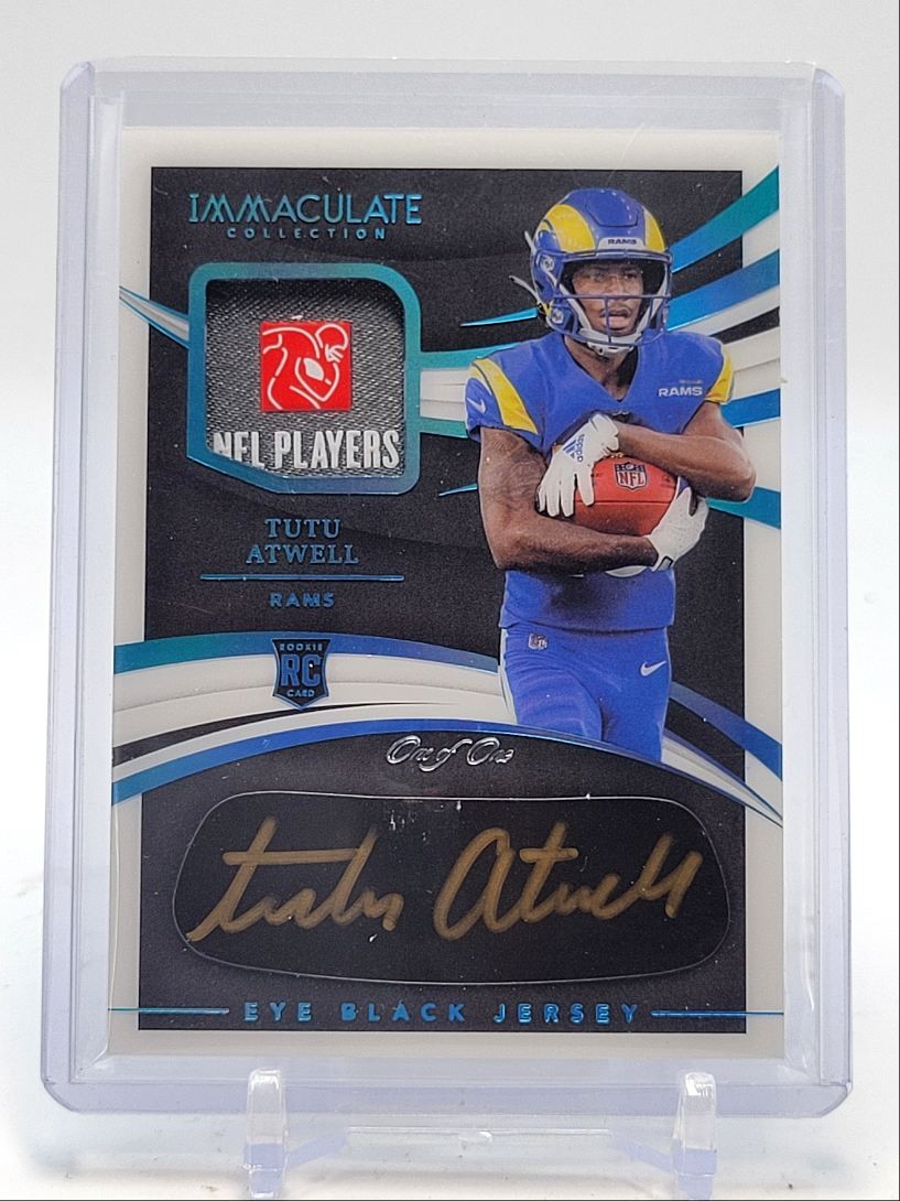 Tutu Atwell Panini Immaculate Collection Rookie Eye Black Jersey Autographs #TA Laundry Tag-Nflpa 1/1