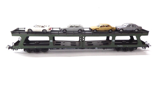 Märklin H0   -  Autotransporter   mit 4 PKWs - H0  1:87   ohne   OVP # 0589 | Condition: Gebraucht