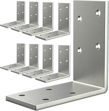 8PCS Heavy Duty L Brackets 90  Angle Corner Brace Galvanized Metal 3x3