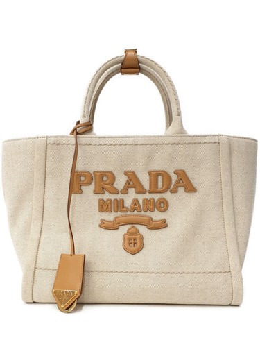 Prada Linen Blend Tote Bag 1BG474 Handbag #T411