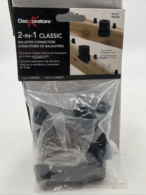 #ad 20 Pack Deckorators Black 2 in 1 Classic Baluster Connectors 206873 Lowes 659224 $10.11