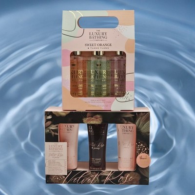 2PC The Luxury Bathing Co Hair & Body Mist Set of 3 + Hand & Body Cream Set of 3