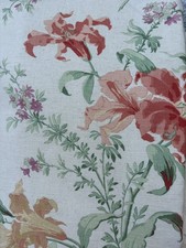 Laura Ashley Curtains Terracotta Sand Moss Cream HUGE Chateau Country Chic