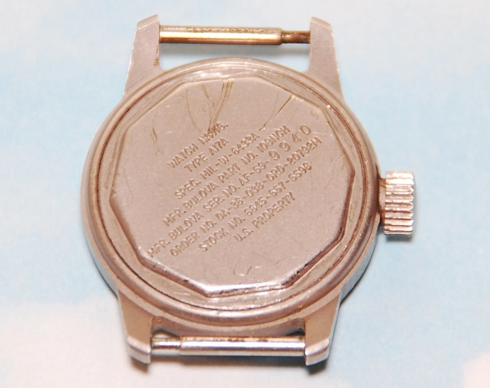 Relógio de pulso de aço inoxidável militar original Bulova Navigator A17A MIL-W-6433A EUA - Imagem 2 de 4