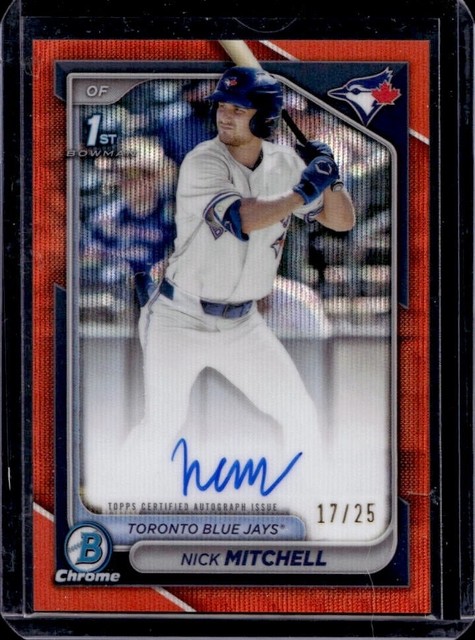 2024 Bowman Draft Nick Mitchell Chrome Auto Orange Wave Refractor 1st #/25