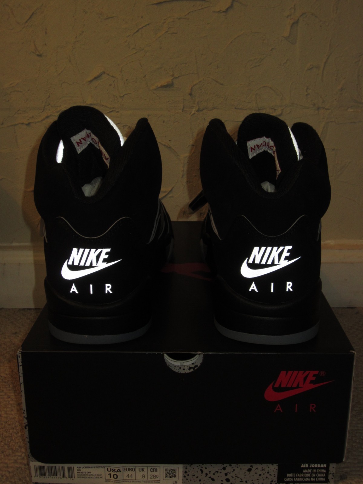 Nike Air Jordan 5 Retro OG Black Metallic Reimagined Silver Men's Size 10 NEW! thumbnail 20