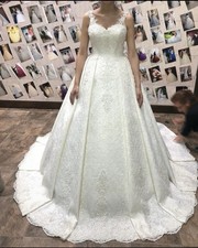 Brautkleid passt XS-S plus Reifrock&Schleier ...