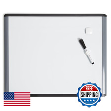 U Brands Magnetic Dry Erase Board White Board 16 X 20 Black And Grey Frame
