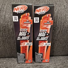 Nerf Pro Mag with 15 Half-Length Darts Magazine plus Refills Lot Of 2