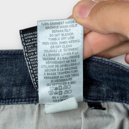 7 For All Mankind Jeans Paxtyn Slim Fit Mens 34x30 Blue Dark Wash Denim Pants - Picture 10 of 16