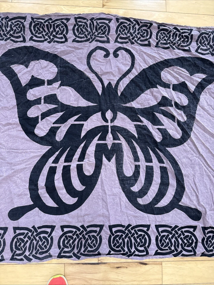 VTG Butterfly Wall Hanging Celtic Knot Home Decor Purple Tie Dye Hippie Boho - Image 2 of 4