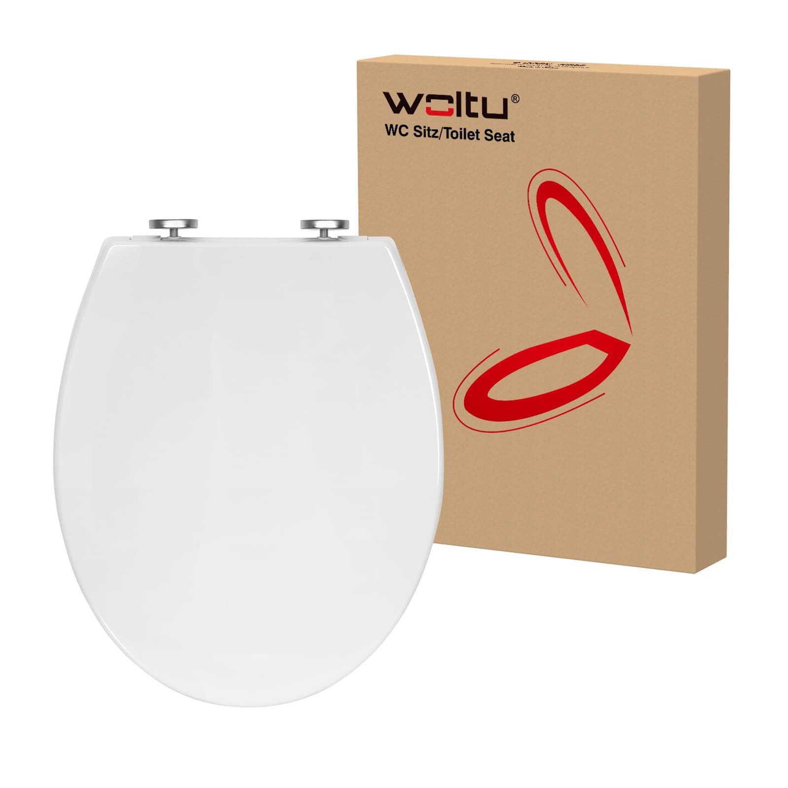 Couvercle de WC softclose rigide blanc au design épuré et fixation Fast