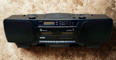Lo-D CX-W800 Hitachi 3D Super Woofer CD Double Cassette Boombox FullyFunction