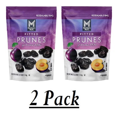 2 PACK - Member's Mark Dried Pitted Prunes, 40 oz (Total 80 oz)