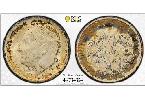 Toned 1948 Roosevelt Dime 10¢  PCGS MS65 — TraderBea Purple Core Holder