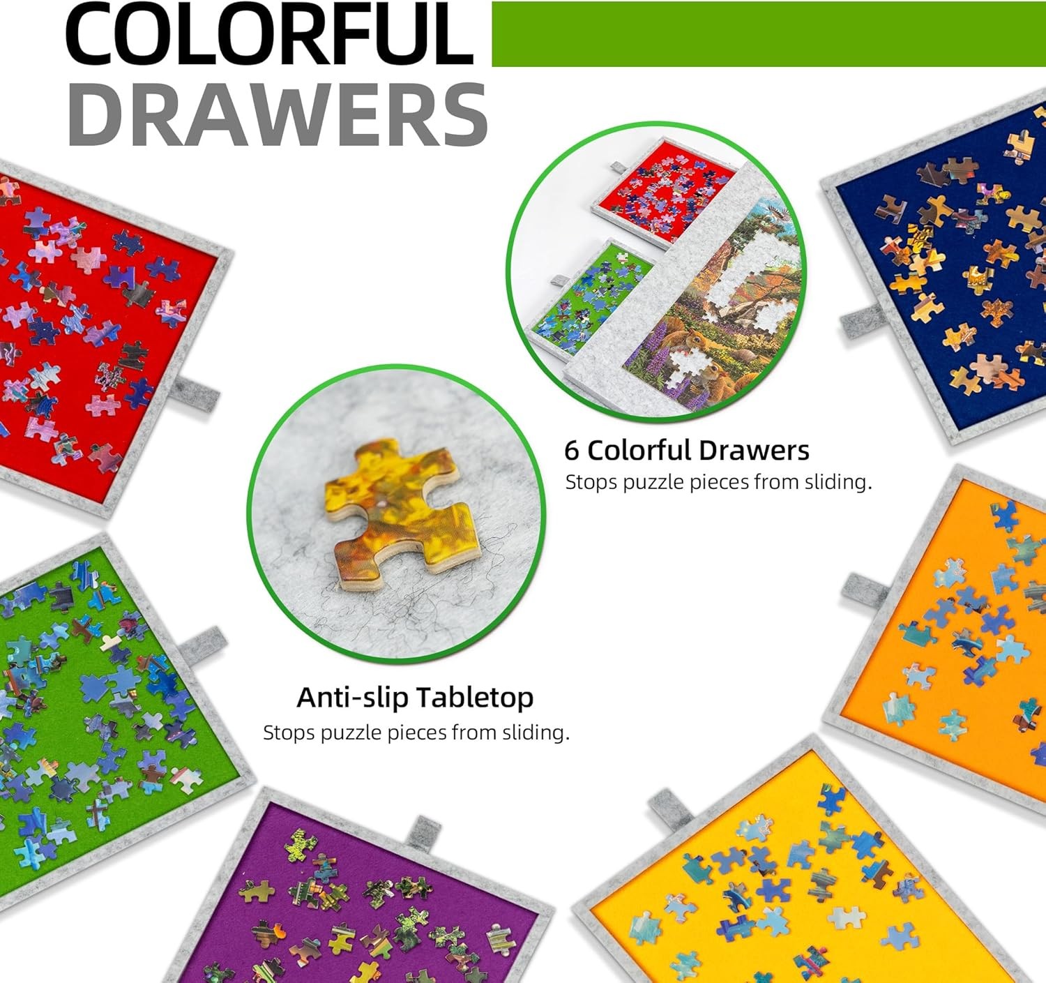 1500 Piece Tilting Jigsaw Puzzle Board with 2-In-1 Stand & Cover, Lightweight Pu