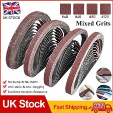 40Pcs 13mm x 457mm Power File Sander Sanding Belts Assorted Grit Aluminium Oxide