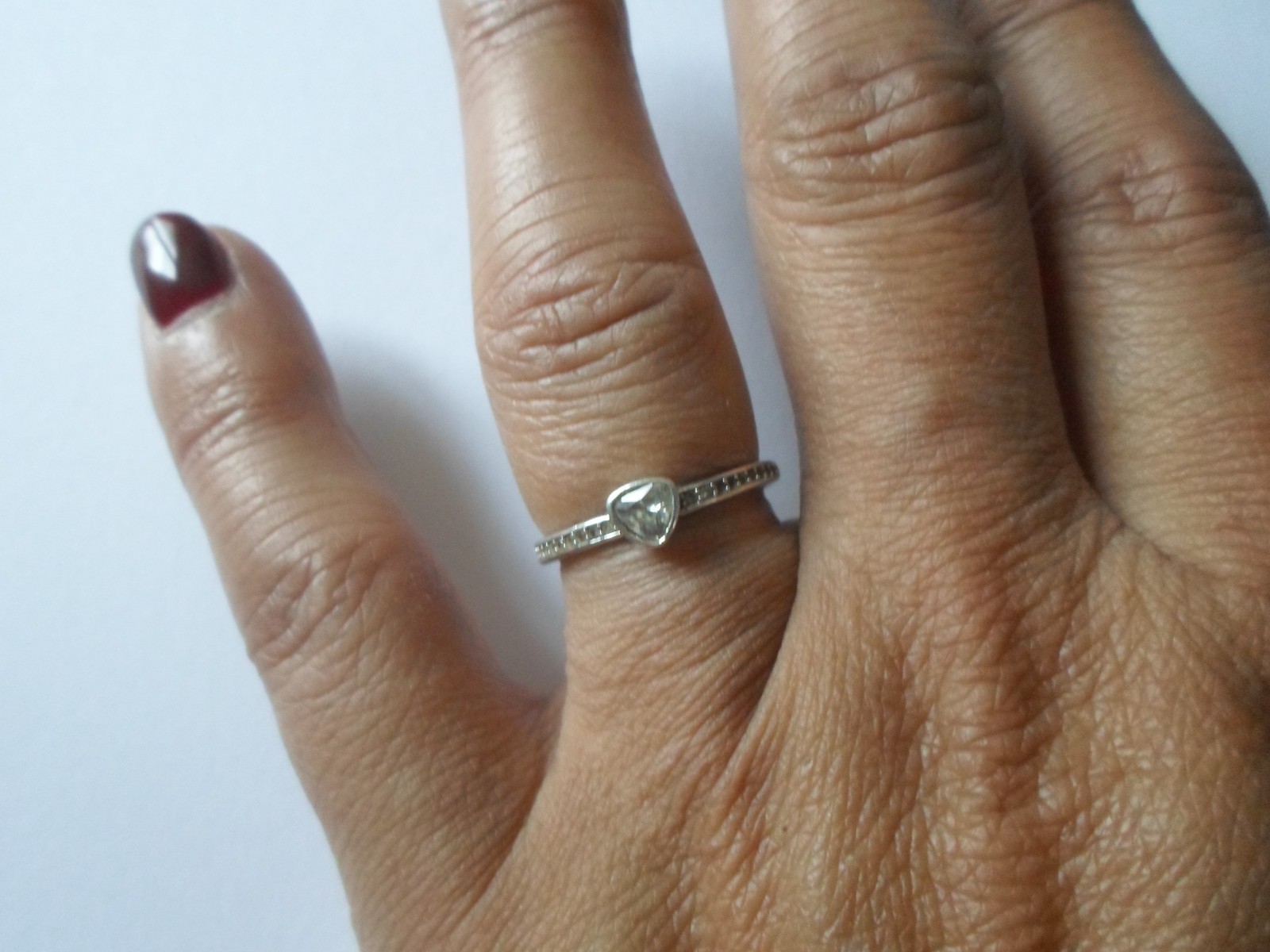 solid silver ring, zirconium heart and outline, s… - image 5