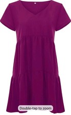 Women's Casual V Neck Short Sleeve Summer Short Dress Size Medium