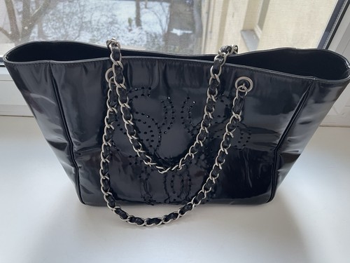 Vintage Chanel Chain Tote Bag Coco Schwarz CC Kette Shopper Tasche - Bild 3 von 22