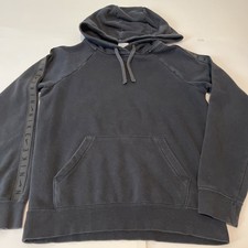 Nike Women's Solid Black Logo on Sleeve and Back Long Sleeve Pullover Hoodie XS