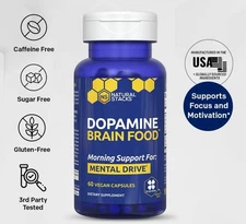 Natural Stacks Dopamine Vitamin Mental Drive Capsules - 60 Count Exp 05/28