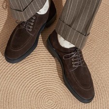 British Men's Lace Up Suede Oxfords Formal Dress Business Western Casual Shoes