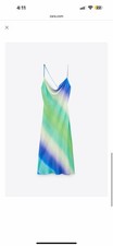 ZARA TIE-DYE SATIN EFFECT DRESS, MULTICOLOR, SIZE SMALL