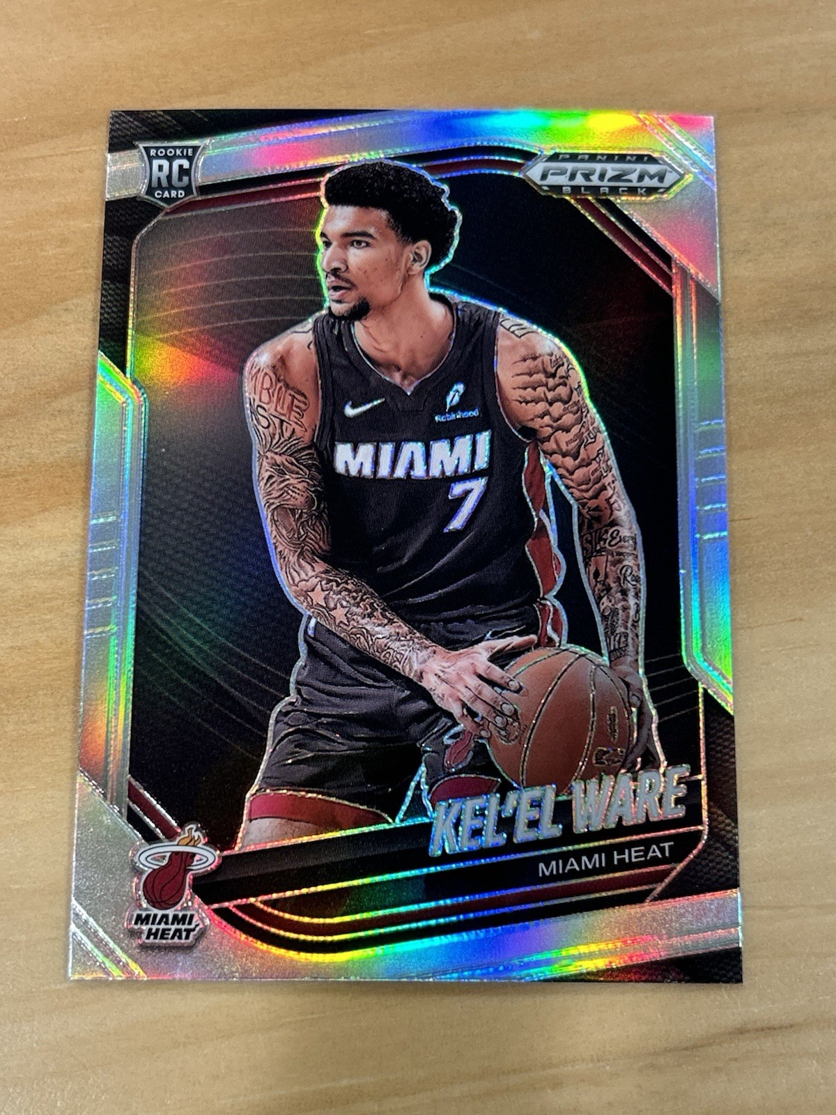 2024-25 Panini Prizm Black Kel'el Ware #156 Silver Prizm Rookie Miami Heat