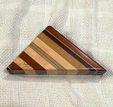 David Levy, signed vintage handmade, hardwood  desk organizer. Unique, gorgeous