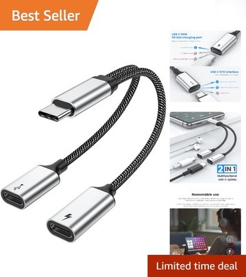 USB C Type C Y Splitter Cable: Fast Charging & Data Sync for Multiple Devices