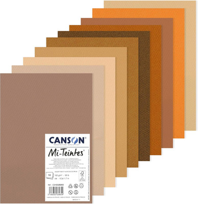 CANSON MI-TEINTES A4 160G Brauntöne, Packung 10 Blatt
