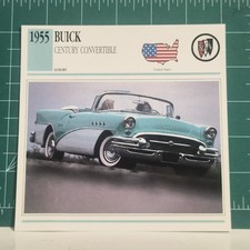 1955 Buick Century Convertible Vintage Classic Cars Collector Info Profile Card