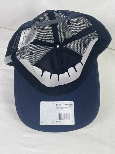 New Carhartt Mesh Back Hat Rugged Professional Series Canvas Navy One Size - Picture 3 of 5
