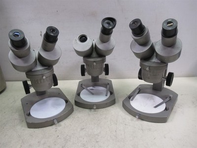 Lot of 3 Olympus Binocular Stereo Microscopes VT-II Laboratory Student Devices