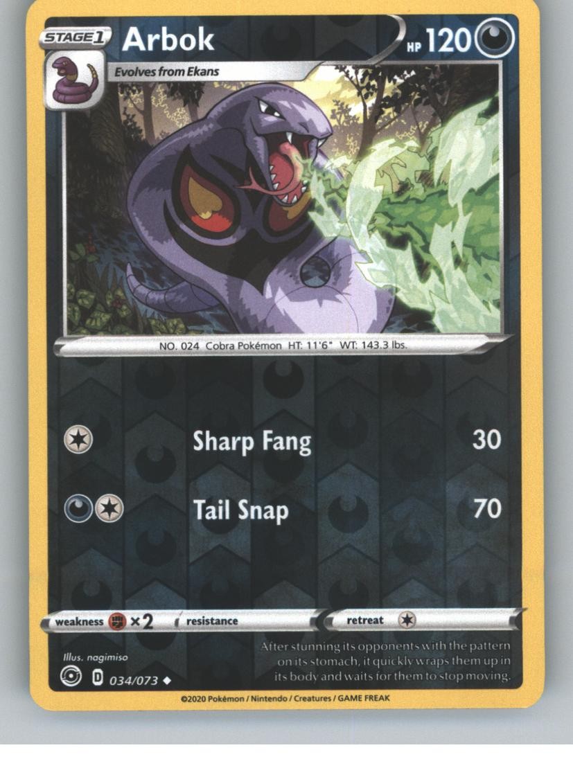 Arbok Reverse Holo Uncommon Champion's Path 34/73 NM
