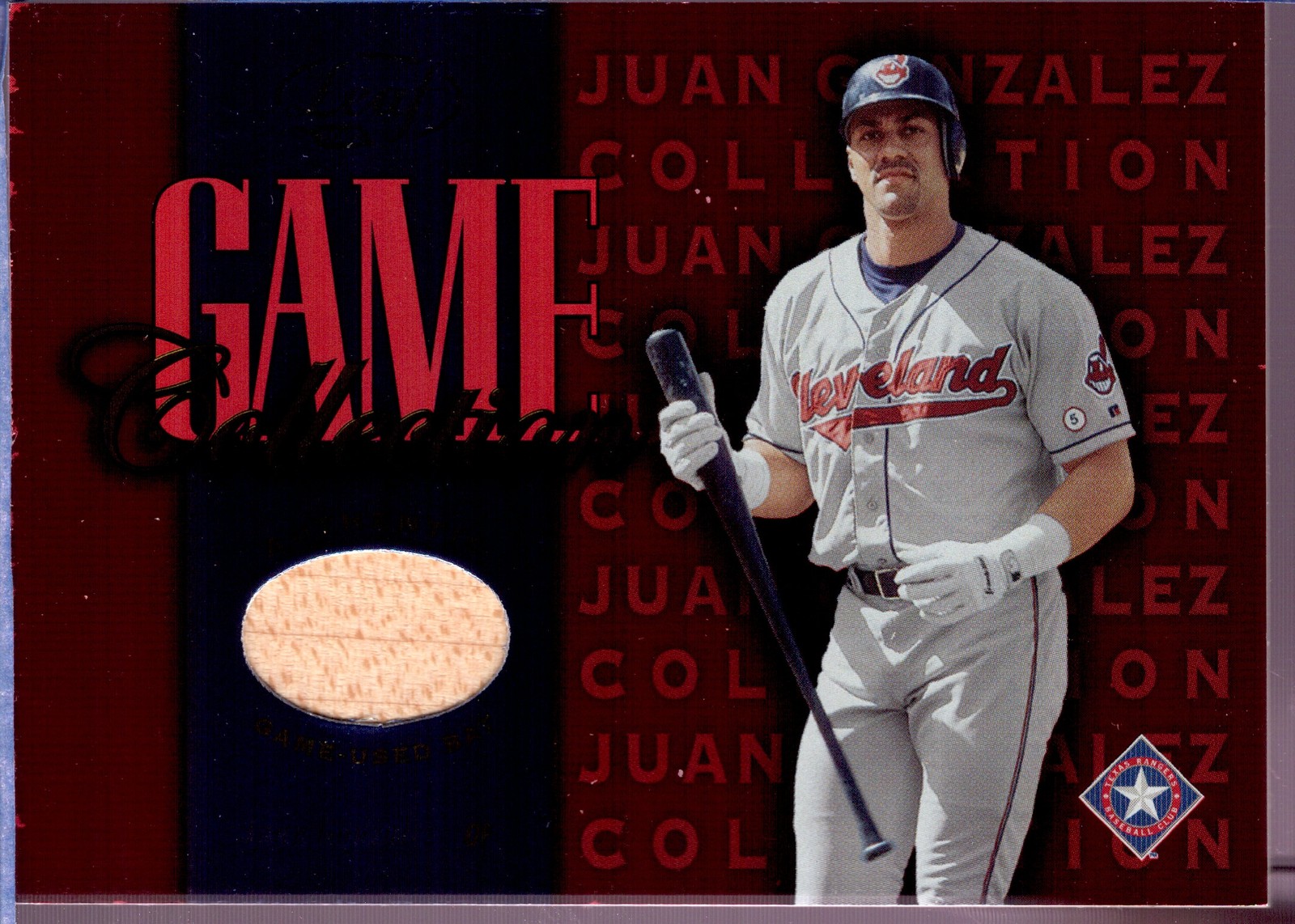 2002 Leaf #JG-B Juan Gonzalez Game Collection Jersey
