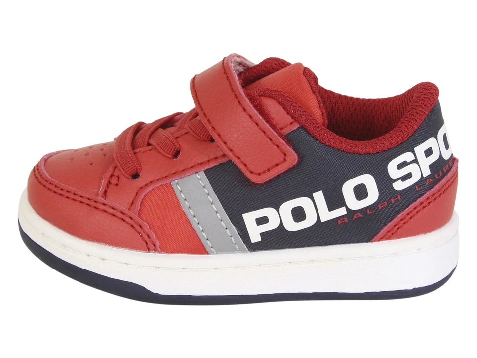 Polo Ralph Lauren Niño Pequeño Niños Belden-PS Rojo/Azul Marino Tenis Zapatos Foto 3 de 4