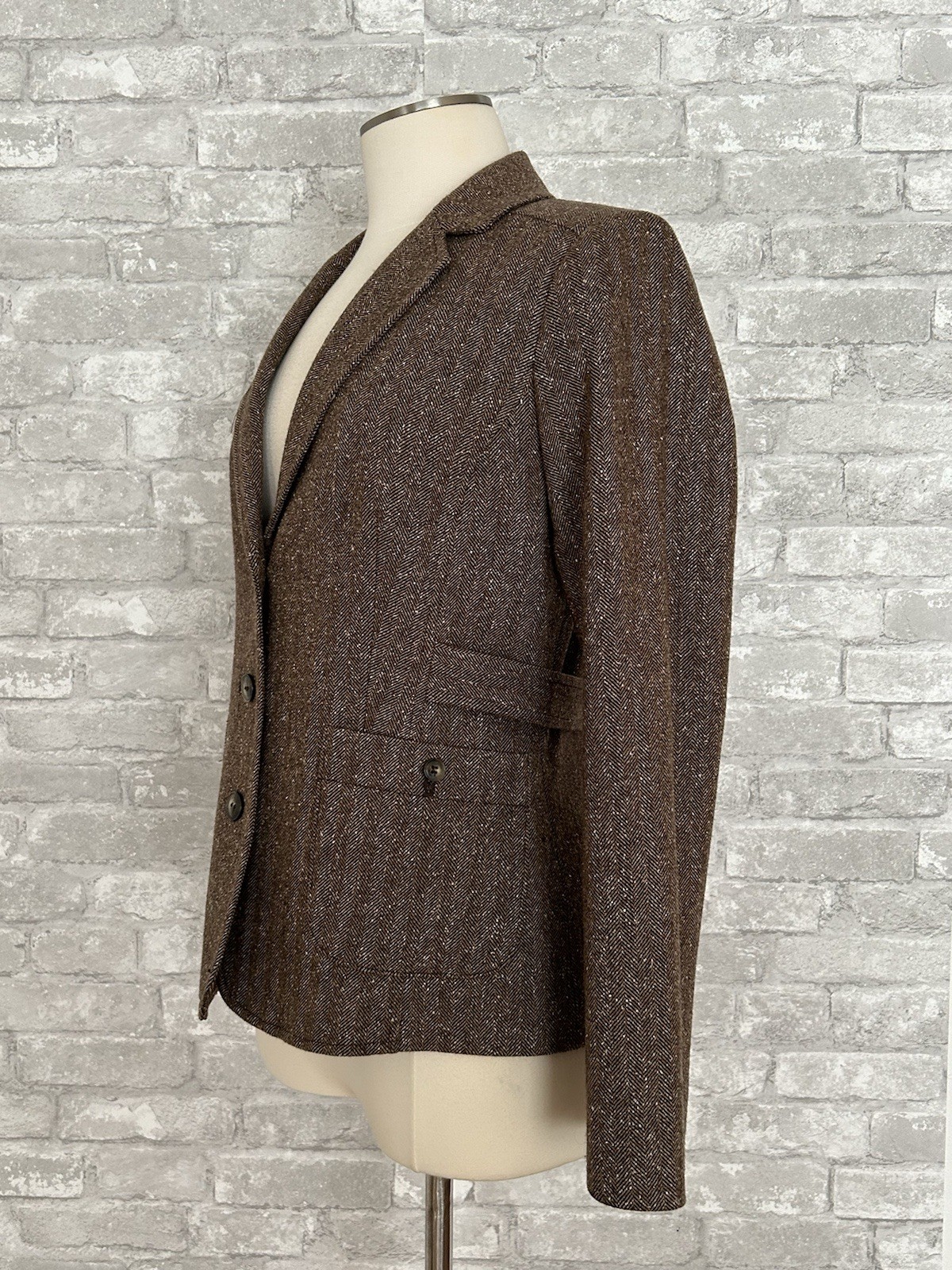 Pendleton Herringbone Preppy Blazer Jacket 10 Bro… - image 4