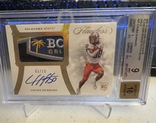 2021 Panini Flawless Collegiate Rookie Patch Autographs Gold Chuba Hubbard #27
